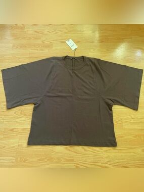 NWT ZARA BATWING DOLMAN SLEEVE TSHIRT L